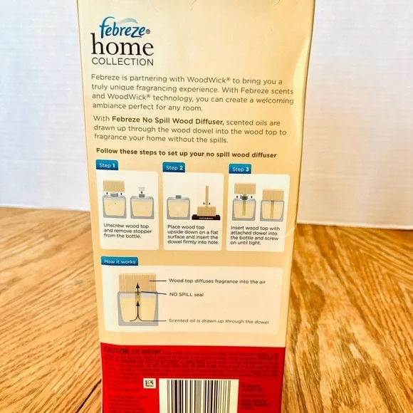 Febreze Home Yumberry Sangria No Spill Wood Diffuser Set New Read - Picture 5 of 5